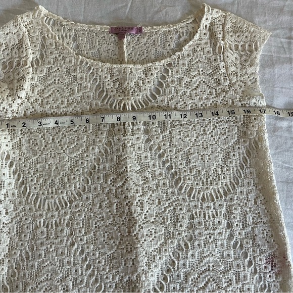 Calypso St. Barth Cream Lace Cap Sleeve Cotton Blend Redortwear Blouse Sz Sm EUC - Picture 7 of 13